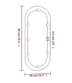 Sale Wandspiegel met LED's ovaal 25x60 cm glas Spiegels