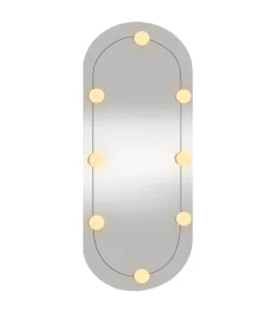 New Wandspiegel met LED's ovaal 35x80 cm glas Spiegels
