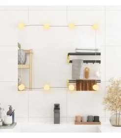 Sale Wandspiegel met LED's rechthoekig 50x60 cm glas Spiegels