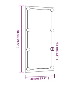 Hot Wandspiegel met LED's rechthoekig 40x80 cm glas Spiegels