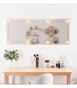 Clearance Wandspiegel met LED's rechthoekig 40x100 cm glas Spiegels