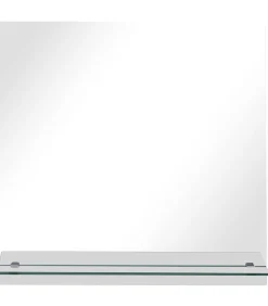 Discount Wandspiegel met schap 40x40 cm gehard glas Spiegels