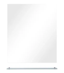 Clearance Wandspiegel met schap 50x60 cm gehard glas Spiegels