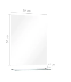 Clearance Wandspiegel met schap 50x60 cm gehard glas Spiegels