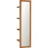 Best Wandspiegel met schappen 30x30x120 cm massief teakhout Spiegels
