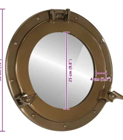 Hot Wandspiegel patrijspoort Ø38 cmaluminium en glas Spiegels