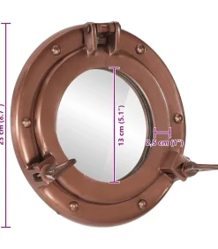 Outlet Wandspiegel patrijspoort Ø23 cmaluminium en glas Spiegels