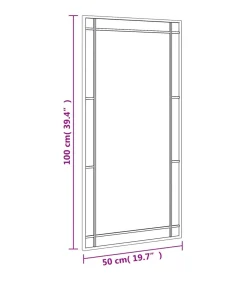 Outlet Wandspiegel rechthoekig 50x100 cm ijzer zwart Spiegels