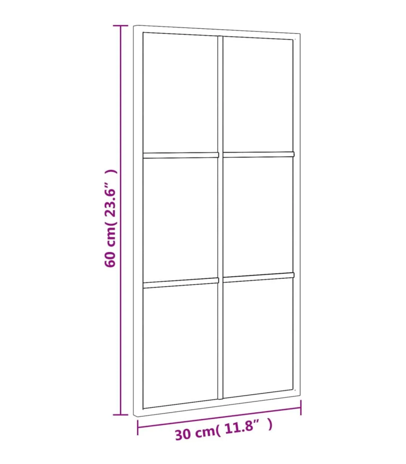 Online Wandspiegel rechthoekig 30x60 cm ijzer zwart Spiegels