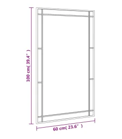Discount Wandspiegel rechthoekig 60x100 cm ijzer zwart Spiegels