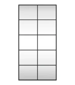Outlet Wandspiegel rechthoekig 50x100 cm ijzer zwart Spiegels