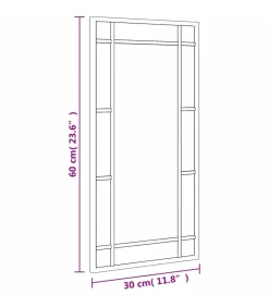 Sale Wandspiegel rechthoekig 30x60 cm ijzer zwart Spiegels