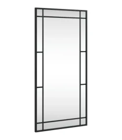 Wandspiegel rechthoekig 40x80 cm ijzer zwart Spiegels