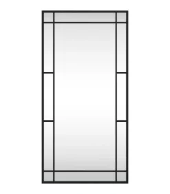 Wandspiegel rechthoekig 40x80 cm ijzer zwart Spiegels