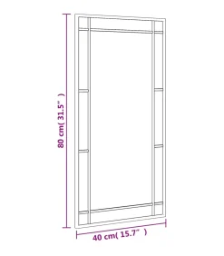 Wandspiegel rechthoekig 40x80 cm ijzer zwart Spiegels