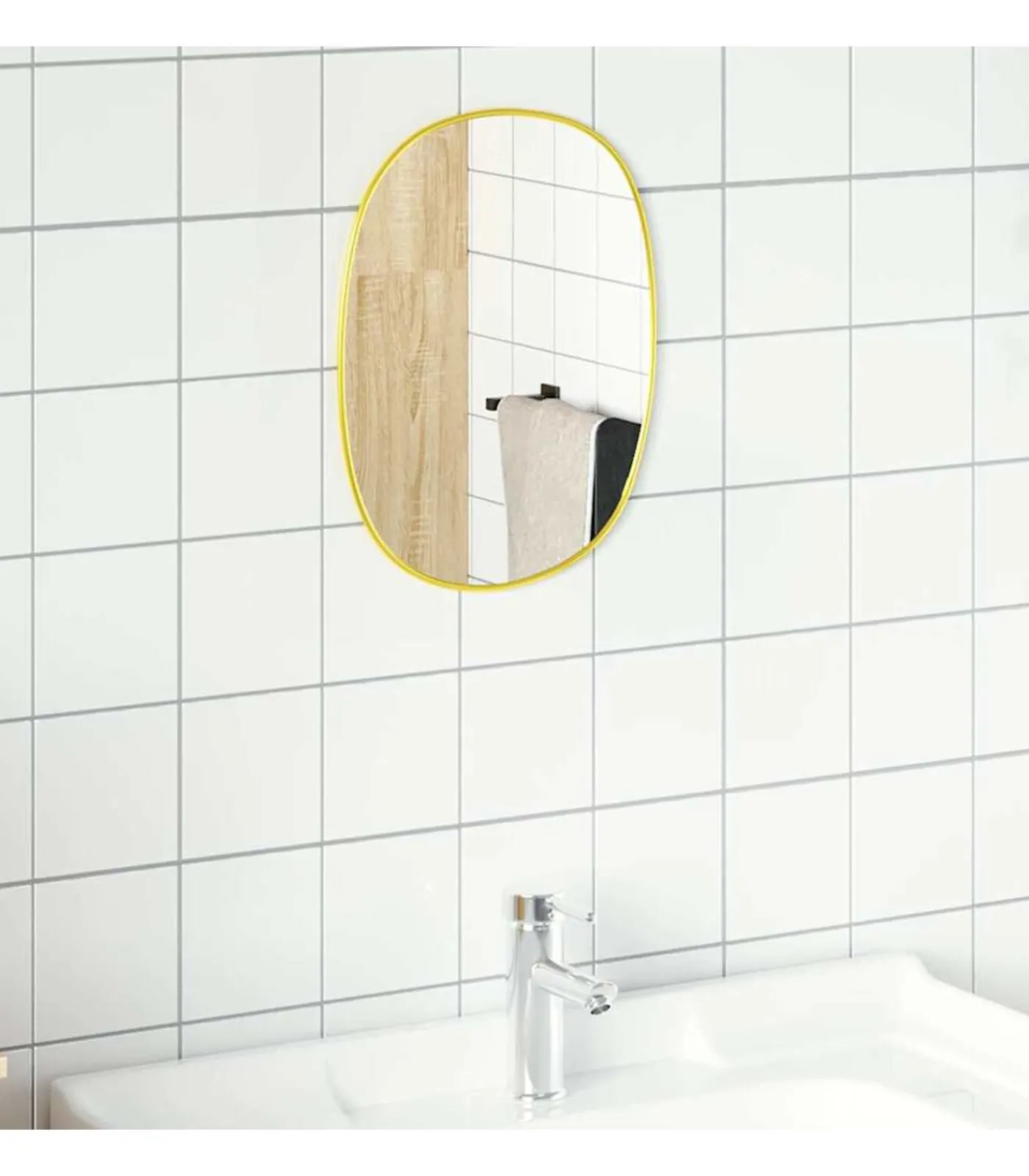 Hot Wandspiegel 30x25 cm goudkleurig Spiegels