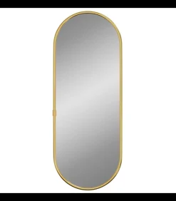 Outlet Wandspiegel 40x15 cm ovaal goudkleurig Spiegels