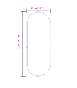 Outlet Wandspiegel 40x15 cm ovaal goudkleurig Spiegels