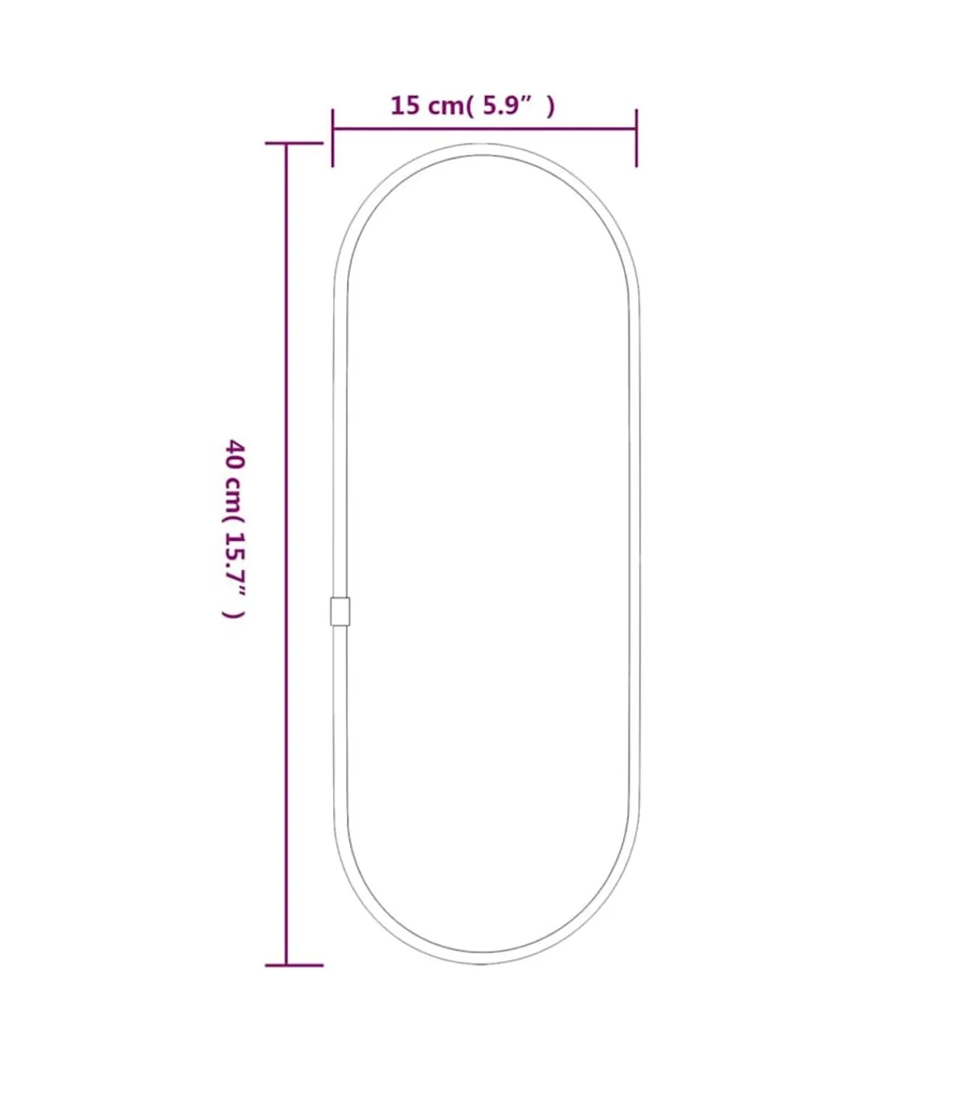 Outlet Wandspiegel 40x15 cm ovaal goudkleurig Spiegels