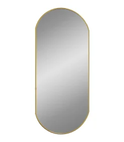 Discount Wandspiegel 80x35 cm ovaal goudkleurig Spiegels