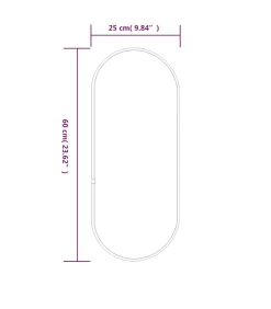 Hot Wandspiegel 60x25 cm ovaal zwart Spiegels
