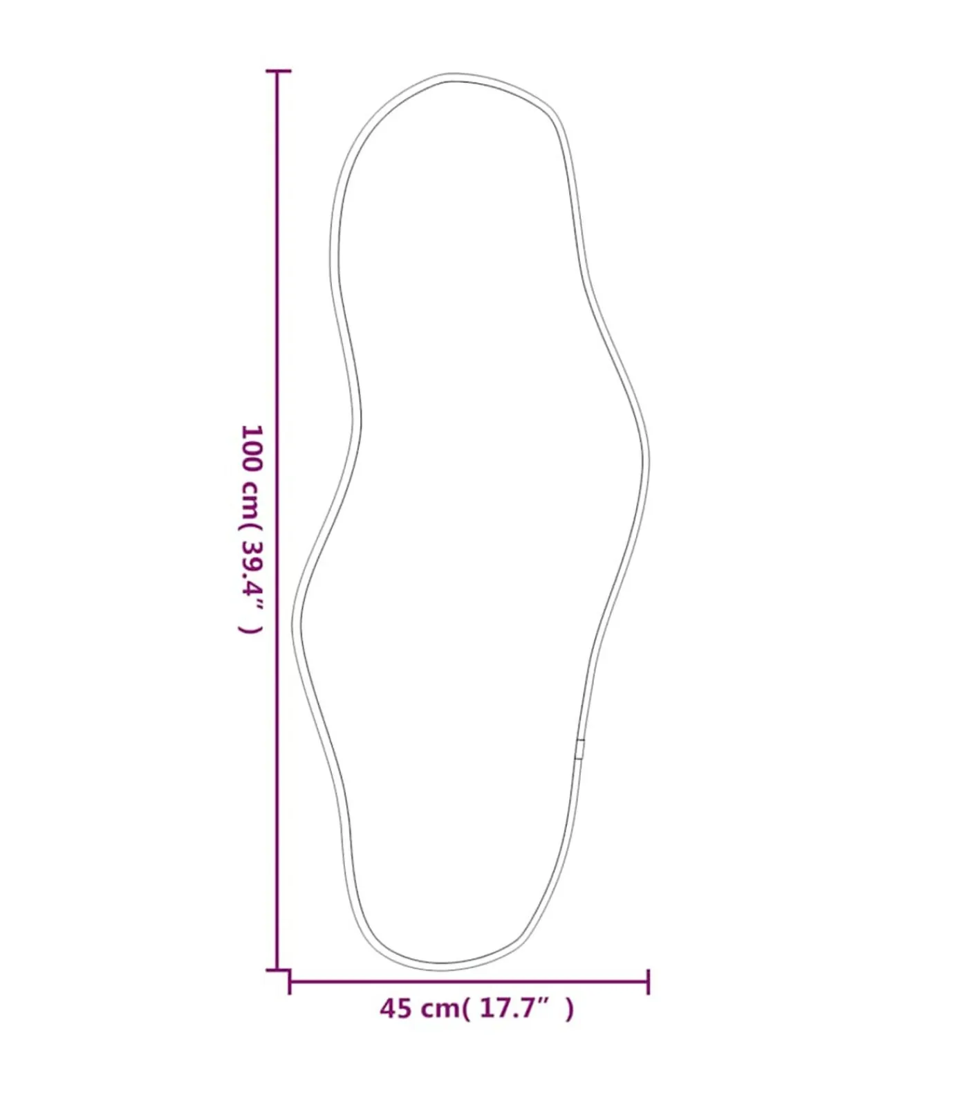 Best Wandspiegel 100x45 cm zilverkleurig Spiegels