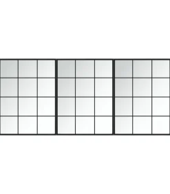 Clearance Wandspiegels 3 st 80x60 cm metaal zwart Spiegels