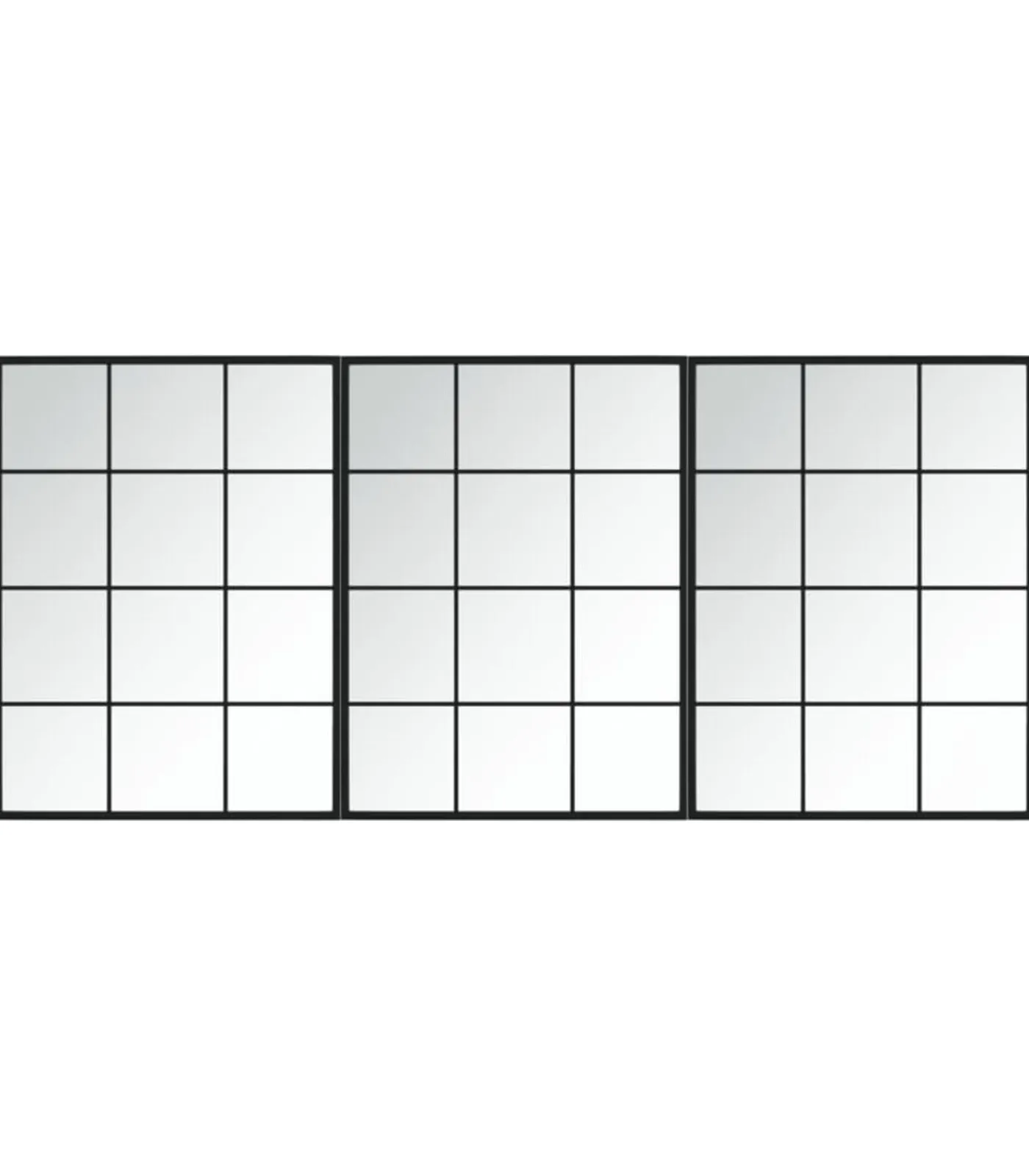 Clearance Wandspiegels 3 st 80x60 cm metaal zwart Spiegels