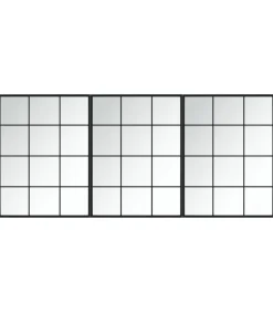 Clearance Wandspiegels 3 st 80x60 cm metaal zwart Spiegels