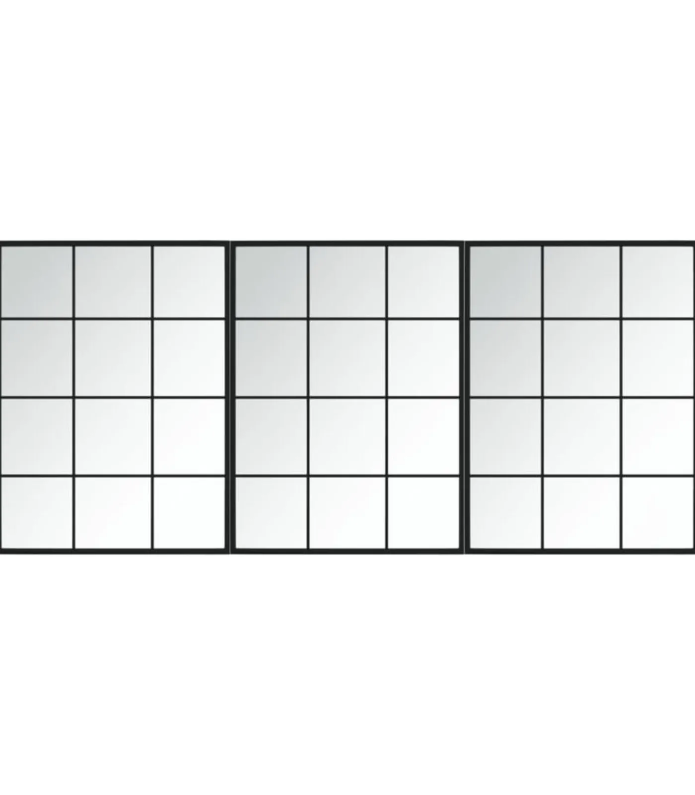 Clearance Wandspiegels 3 st 80x60 cm metaal zwart Spiegels