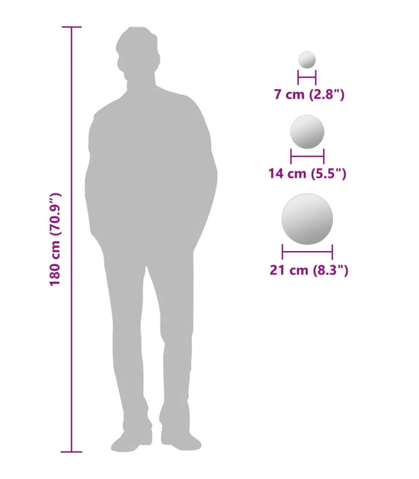 Clearance Wandspiegelset rond glas 7-delig Spiegels