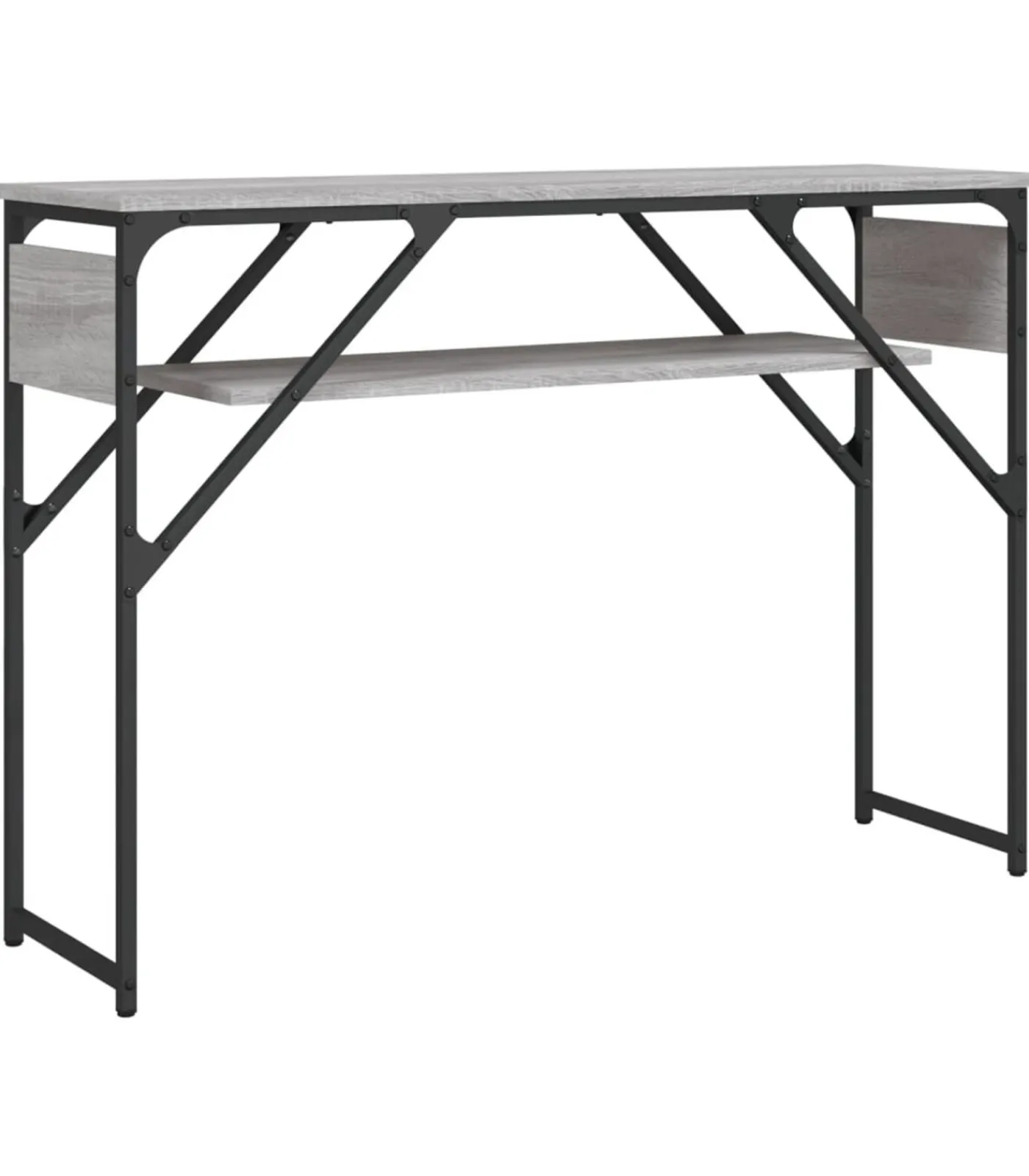 Wandtafel met schap 105x30x75 cm bewerkt hout grijs sonoma Tafels