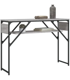 Wandtafel met schap 105x30x75 cm bewerkt hout grijs sonoma Tafels