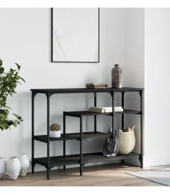 Online Wandtafel met schappen 100x35x75 cm zwart Tafels