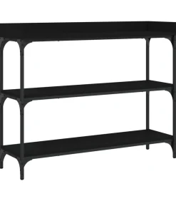 Hot Wandtafel met schappen 100x30x80 cm zwart Tafels