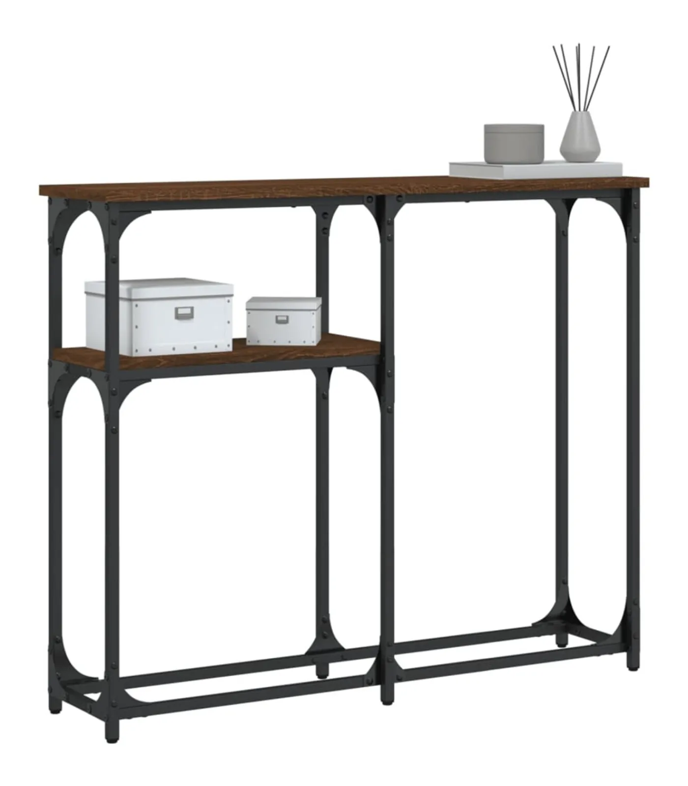 Hot Wandtafel 90x22,5x75 cm bewerkt hout bruin eikenkleur Tafels