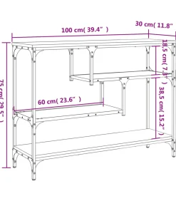 New Wandtafel 100x30x75 cm bewerkt hout sonoma eikenkleurig Tafels