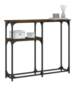 Outlet Wandtafel 90x22,5x75 cm bewerkt hout gerookt eikenkleurig Tafels