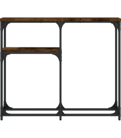 Outlet Wandtafel 90x22,5x75 cm bewerkt hout gerookt eikenkleurig Tafels