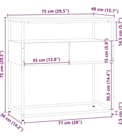 Discount Wandtafel 75x40x75 cm bewerkt hout bruin eikenkleur Tafels