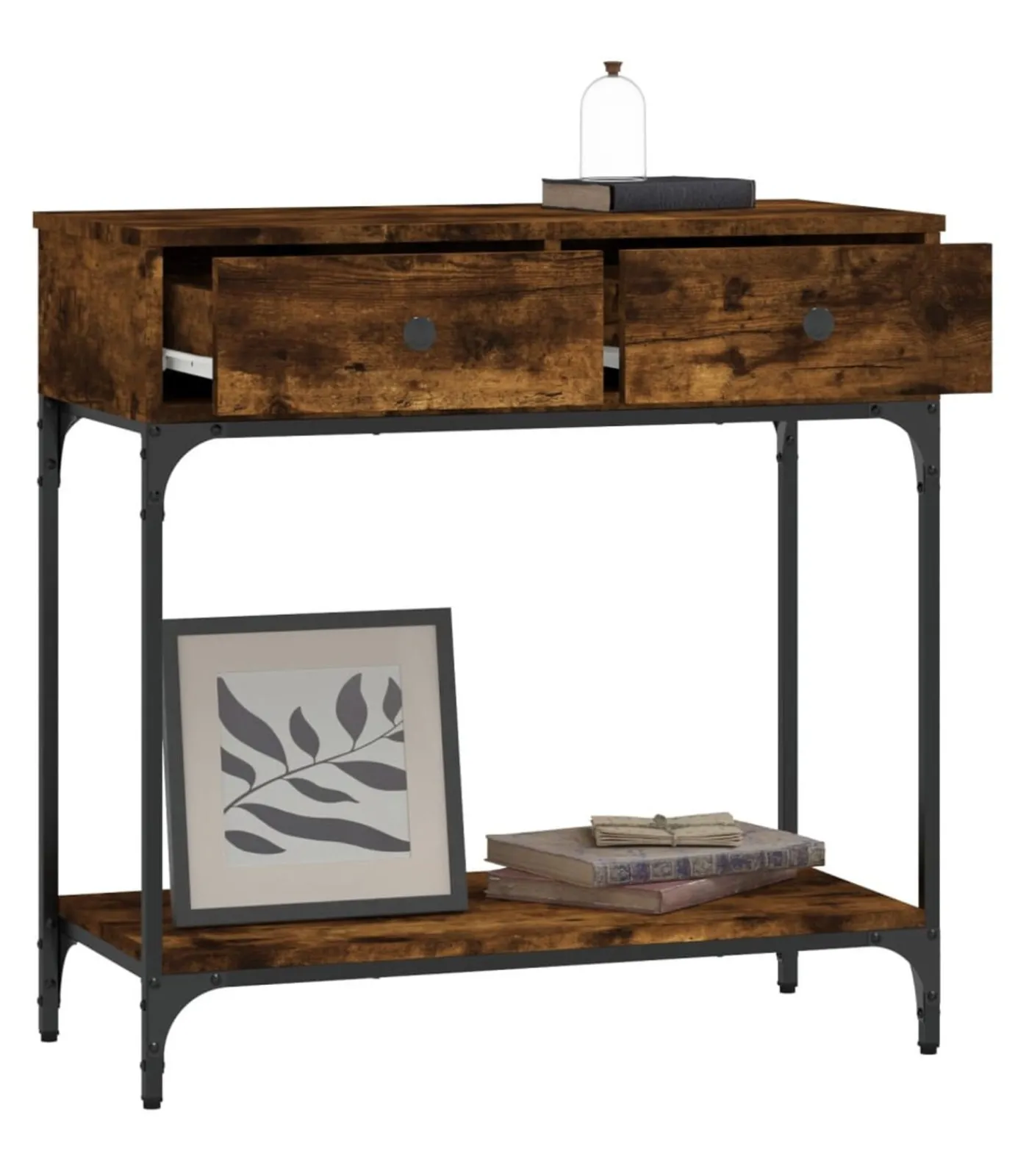 Sale Wandtafel 75x34,5x75 cm bewerkt hout gerookt eikenkleurig Tafels