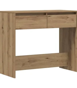 Clearance Wandtafel 89x41x76,5 cm bewerkt hout artisanaal eikenkleurig Tafels