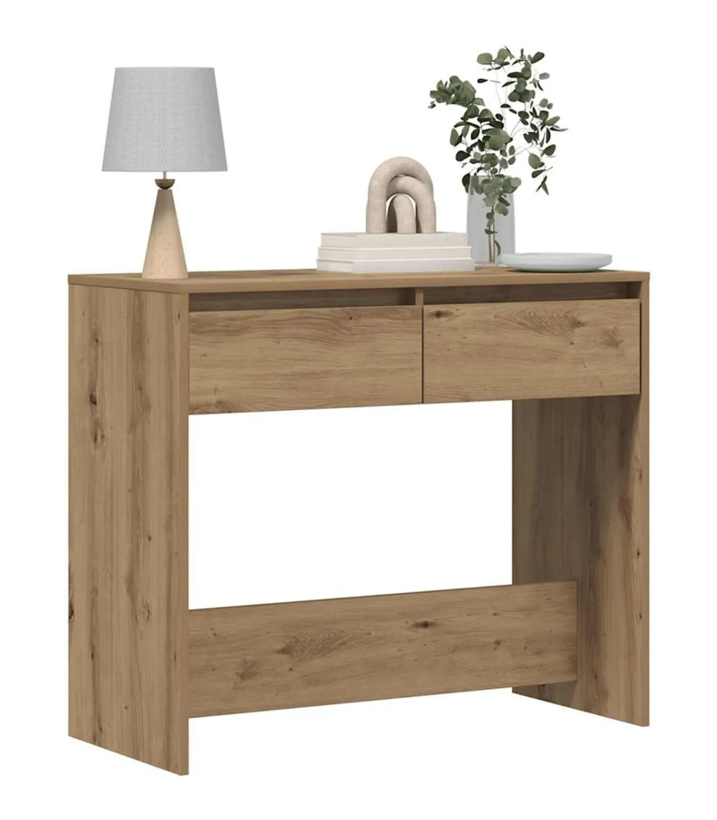 Clearance Wandtafel 89x41x76,5 cm bewerkt hout artisanaal eikenkleurig Tafels