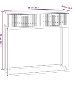 Hot Wandtafel 80x30x75 cm bewerkt hout en ijzer zwart Tafels