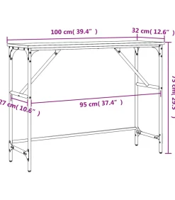 New Wandtafel 100x32x75 cm bewerkt hout grijs sonoma eikenkleurig Tafels