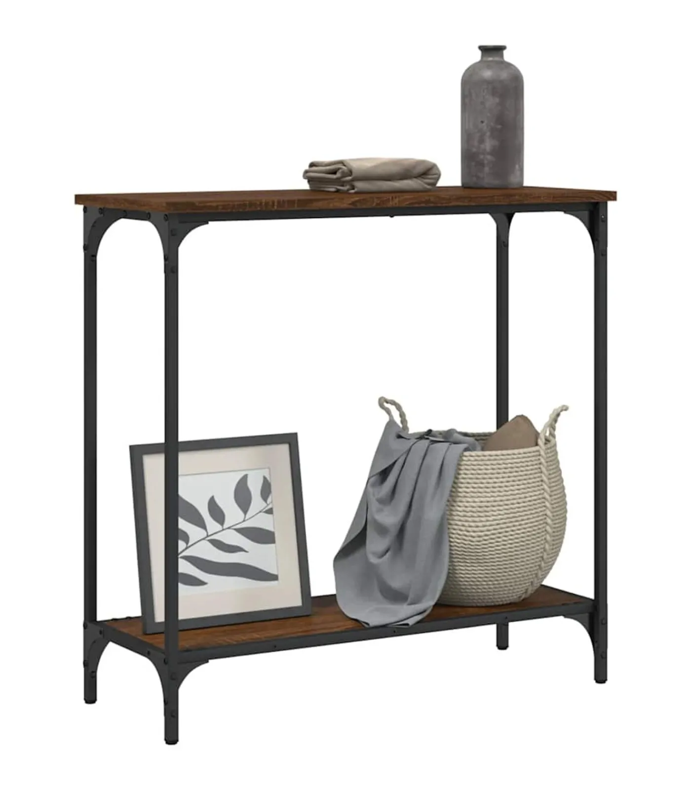 Wandtafel 75x30,5x75 cm bewerkt hout bruin eikenkleur Tafels