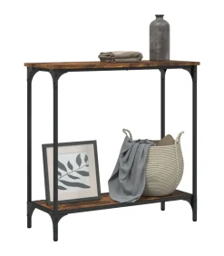 Online Wandtafel 75x30,5x75 cm bewerkt hout gerookt eikenkleurig Tafels