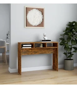 Hot Wandtafel 105x30x80 cm bewerkt hout gerookt eikenkleurig Tafels