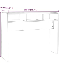 Hot Wandtafel 105x30x80 cm bewerkt hout gerookt eikenkleurig Tafels
