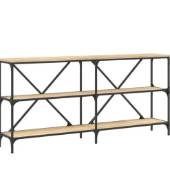Hot Wandtafel 160x30x75 cm bewerkt hout en ijzer sonoma eikenkleur Tafels
